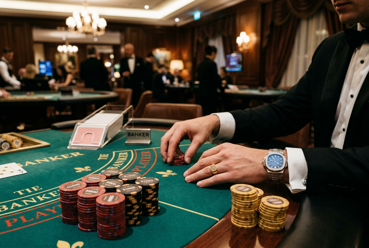 Ένα τραπέζι Baccarat με υψηλά πονταρίσματα