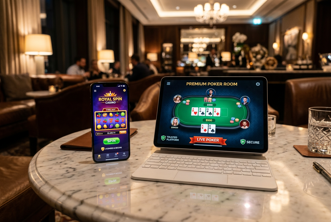 Professional online casino interface on mobile devices.
